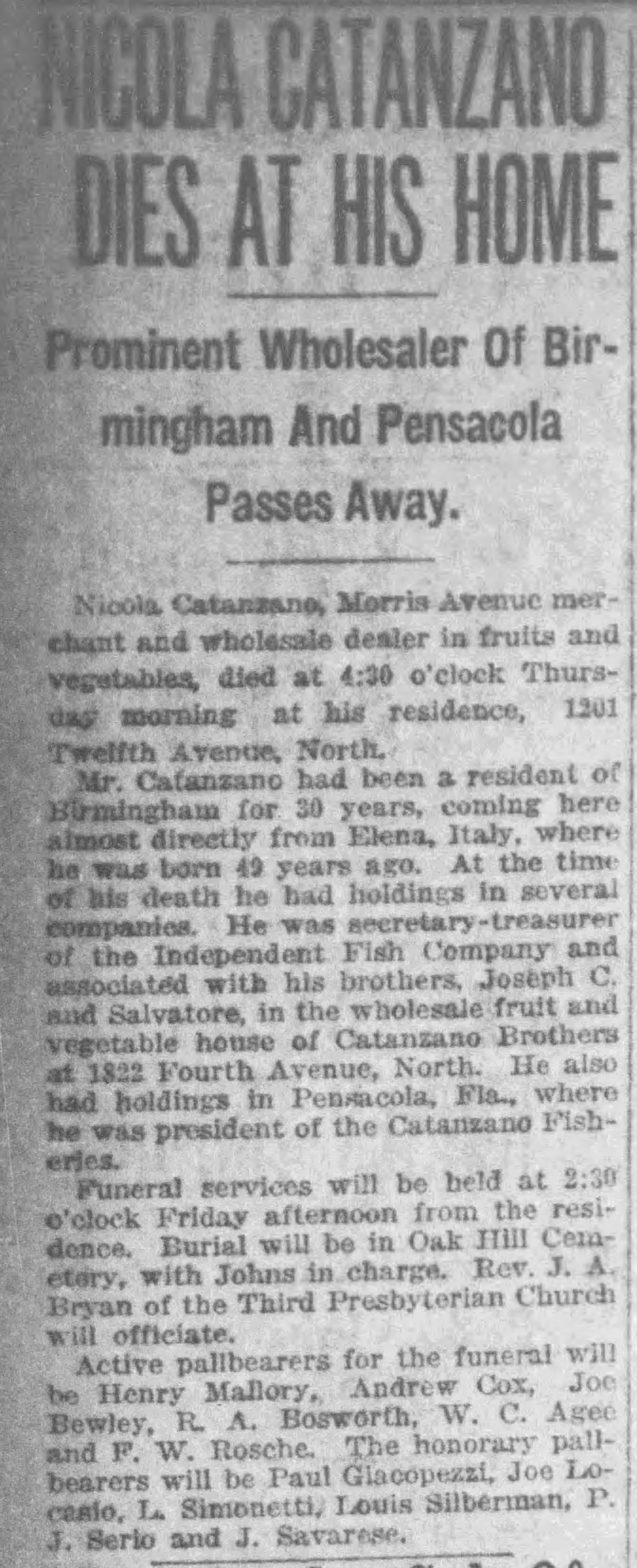 Nicola Catanzano obituary